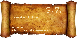 Franke Tibor névjegykártya